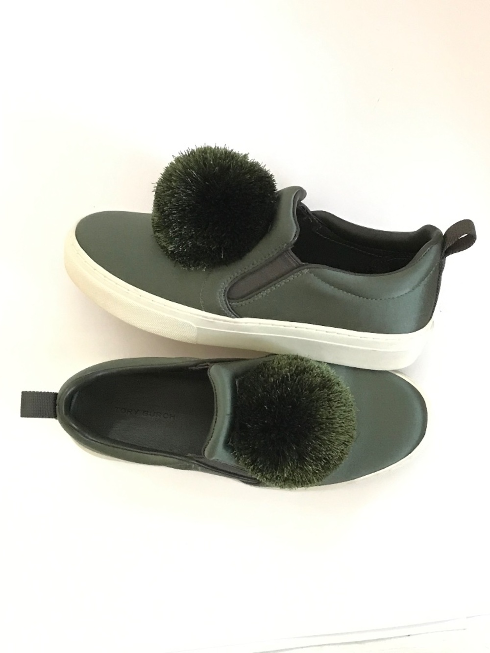 TORY BURCH Daphne Satin Platform Sneakers Green Women’s Size 6